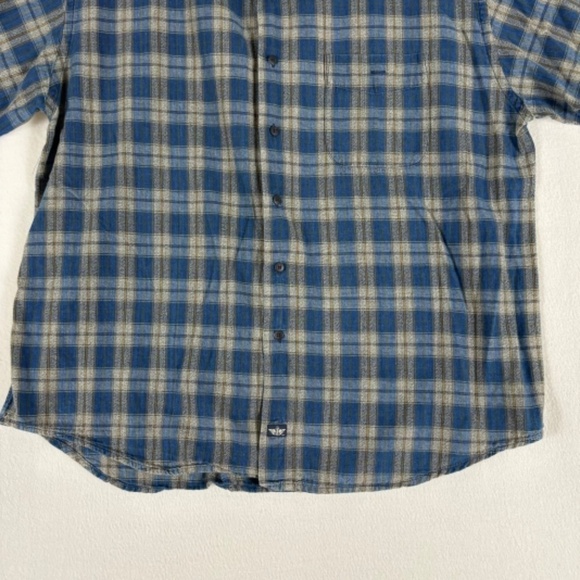 Dockers Indigo Flannel Button Down Shirt Size XL Blue, Gray, Brown - Picture 5 of 13